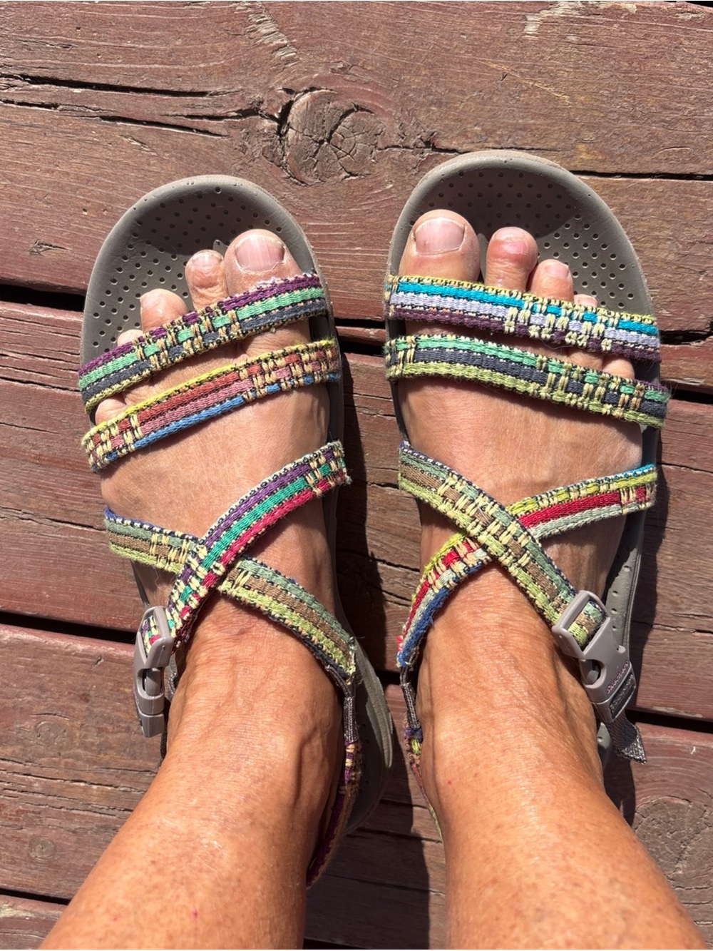 Skechers Women's Reggae Sew Me Strappy Sandals Multicolor Size: 8
